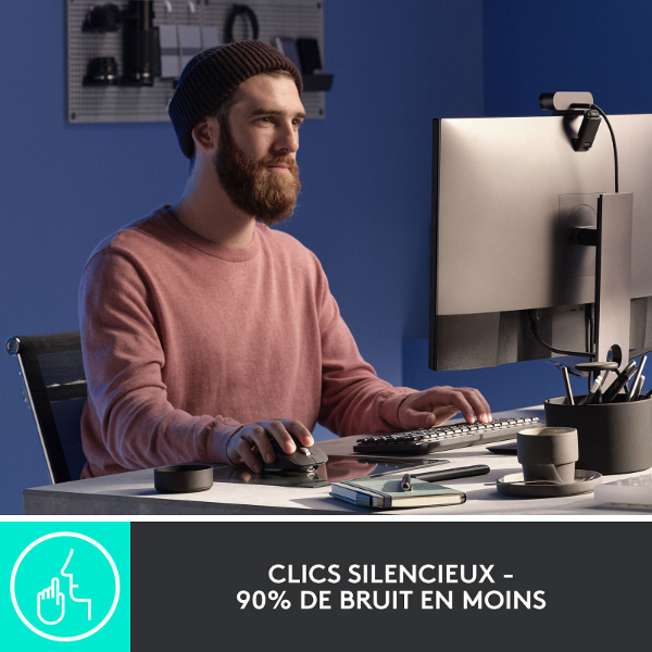 Souris sans fil – droitier – capteur optique 8000 dpi – 7 boutons – molette exclusive – Logitech MX Master 3S (Original)