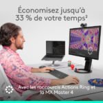 Souris sans fil – droitier – capteur laser 8000 dpi – 8 boutons – molette exclusive pour – Logitech MX Master 4 (Original)