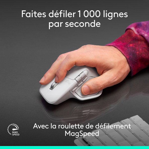 Souris sans fil – droitier – capteur laser 8000 dpi – 8 boutons – molette exclusive pour – Logitech MX Master 4 for Mac (Original)