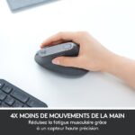 Souris sans fil ergonomique – droitier – capteur laser 4000 dpi – 4 boutons – Logitech MX Vertical (Original)