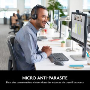 Casque Ordinateur USB Filaire avec microphone anti-parasite pour PC et MAC Logitech H390 – Logitech USB Headset H390