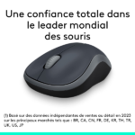 Souris sans fil – ambidextre – capteur optique 1000 dpi – 3 boutons – Logitech Wireless Mouse M186 (Original)