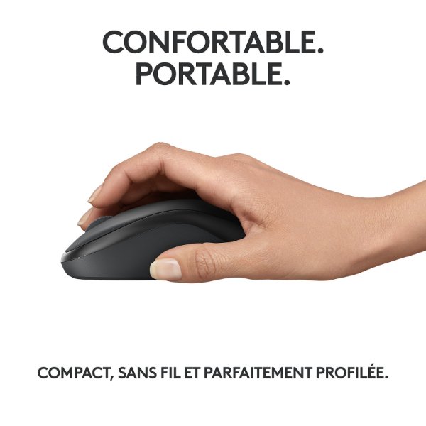 Souris sans fil – ambidextre – Bluetooth – capteur optique 1000 dpi – 3 boutons – Logitech M240 Silent (Original)