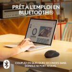 Souris sans fil – ambidextre – Bluetooth – capteur optique 1000 dpi – 3 boutons – Logitech M240 Silent (Original)