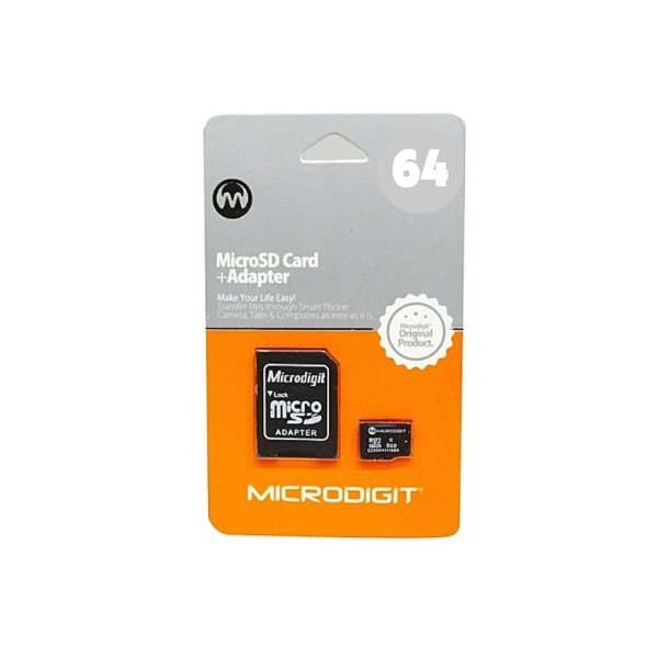Carte Mémoire Micro SDHC 64 Go – Microdigit MicroSDHC 64GB
