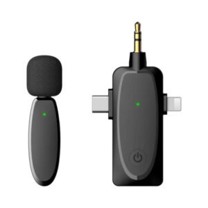 Micro cravate sans fil 3 en 1 pour 1 personne à réduction de bruit – Micro cravate sans fil AP003-3IN1