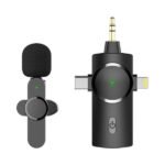 Micro cravate sans fil 3 en 1 pour 1 personne à réduction de bruit – Micro cravate sans fil AP031-3IN1