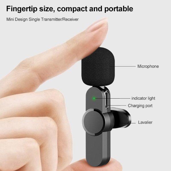 Micro cravate sans fil 3 en 1 pour 1 personne à réduction de bruit – Micro cravate sans fil AP031-3IN1