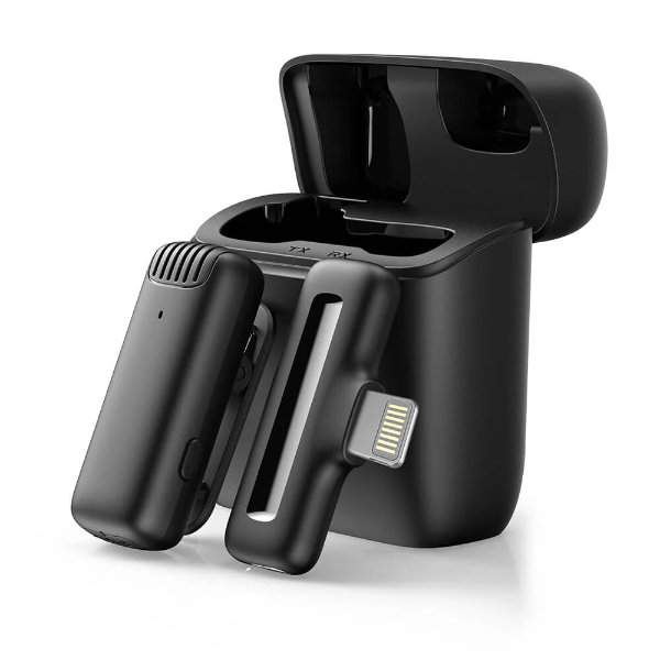 Micro cravate sans fil avec étui de chargement intelligent avec connecteur Lightning – Micro cravate sans fil J11-L / iphone