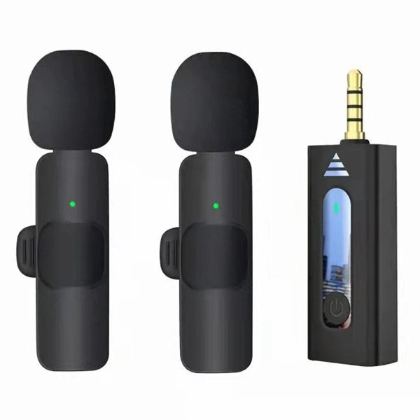 Micro cravate sans fil pour 2 personnes avec connecteur 3.5 à réduction de bruit – Micro cravate sans fil K35-2 / 2 Micro