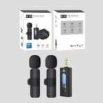 Micro cravate sans fil pour 2 personnes avec connecteur 3.5 à réduction de bruit – Micro cravate sans fil K35-2 / 2 Micro