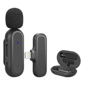 Micro cravate sans fil pour 1 personne avec connecteur Lightning à réduction de bruit – Micro cravate sans fil K60-L / iphone