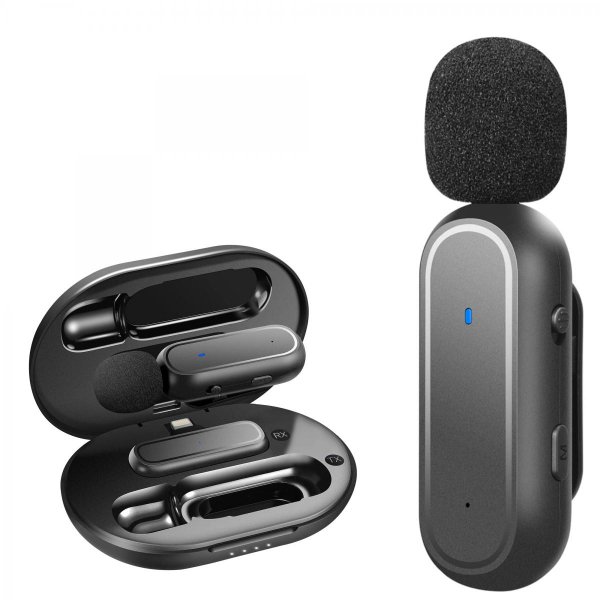 Micro cravate sans fil pour 1 personne avec connecteur Lightning à réduction de bruit – Micro cravate sans fil K60-L / iphone