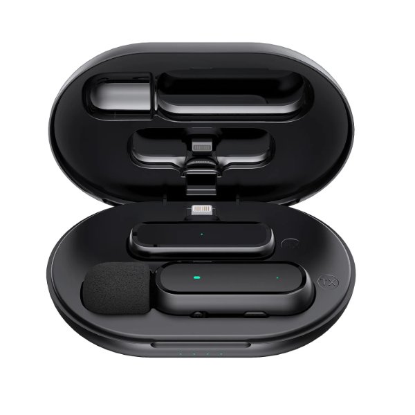 Micro cravate sans fil pour 1 personne avec connecteur Lightning à réduction de bruit – Micro cravate sans fil K60-L / iphone
