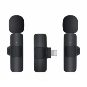 Micro cravate sans fil pour 2 personnes avec connecteur Lightning à réduction de bruit – Micro cravate sans fil K9-L-2IN1 / iphone