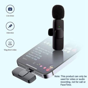 Micro cravate sans fil pour 2 personnes avec connecteur Lightning à réduction de bruit – Micro cravate sans fil K9-L-2IN1 / iphone