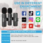 Micro cravate sans fil pour 2 personnes avec connecteur Lightning à réduction de bruit – Micro cravate sans fil K9-L-2IN1 / iphone