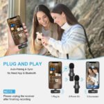 Micro cravate sans fil pour 2 personnes avec connecteur Lightning à réduction de bruit – Micro cravate sans fil K9-L-2IN1 / iphone