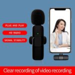Micro cravate sans fil pour 1 personne avec connecteur Lightning à réduction de bruit – Micro cravate sans fil K9-L / iphone