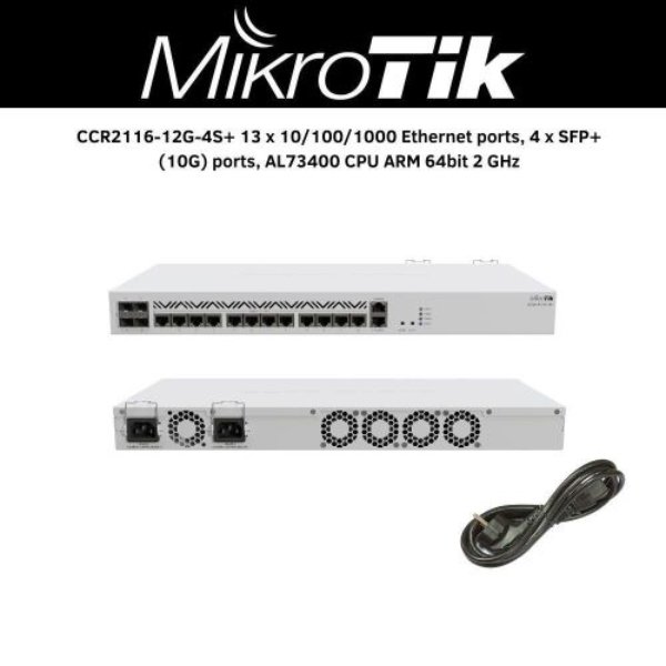 Routeur réseau administrable Gigabit à 12 ports – MikroTik CCR2116-12G-4S+