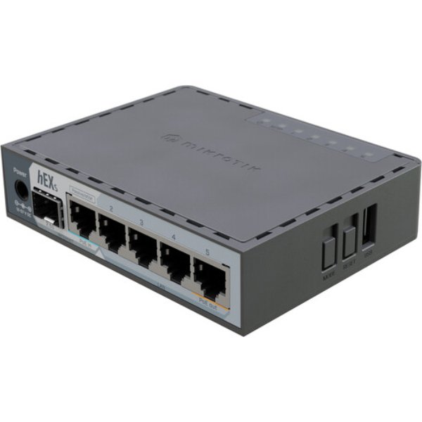Routeur réseau administrable Gigabit PoE passif à 5 ports – MikroTik hEX S (2025) E60iUGS