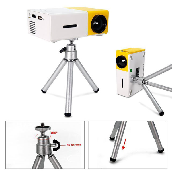 Mini VidéoProjecteur Portable Portable Pro, 480×272 Pixels, compatible HDMI 1080P, Audio – Mini VidéoProjecteur Portable YG-300