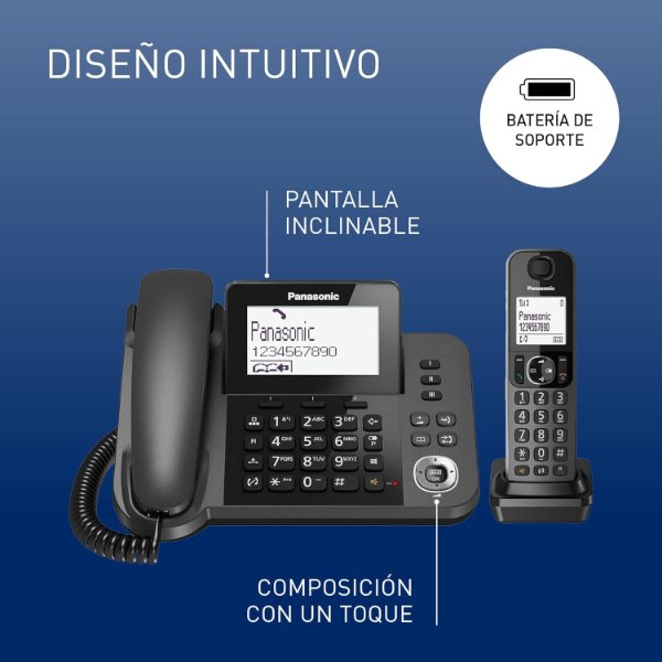 Téléphone fixe combiné filaire et sans fil – Panasonic KX-TGF310