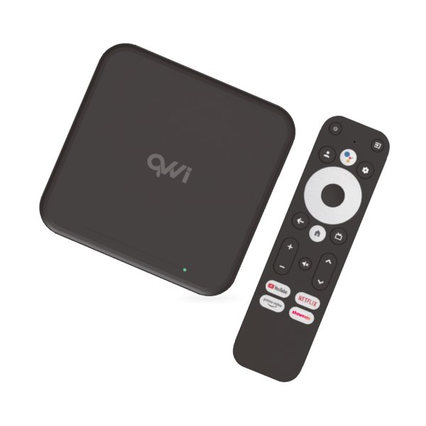 Box TV streaming 4K UHD / Google TV Android UHD 4K, certifié Google, 2GB RAM / 32GB eMMC – QVWi 4K UHD Streaming TV Box Q3