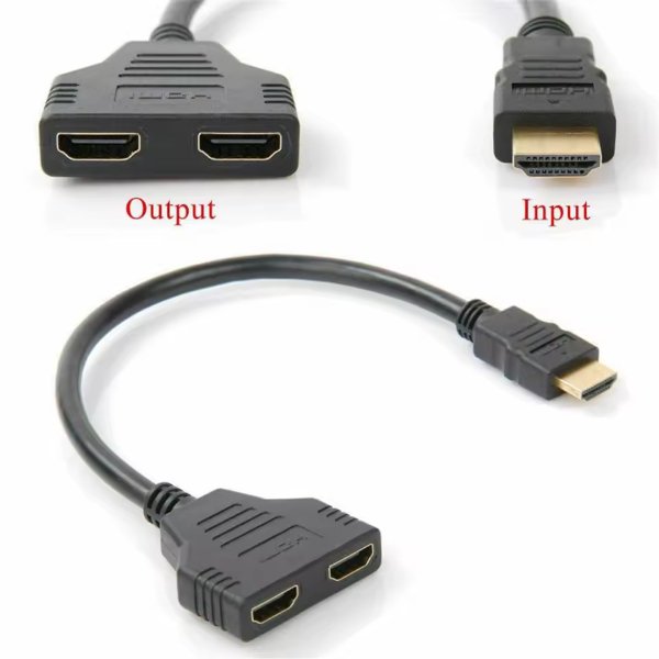 Câble répartiteur HDMI 1 entrée 2 sorties, adaptateur HDMI mâle vers 2 HDMI femelles – R SCAR RS-HDMI1X2