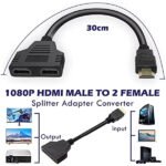 Câble répartiteur HDMI 1 entrée 2 sorties, adaptateur HDMI mâle vers 2 HDMI femelles – R SCAR RS-HDMI1X2