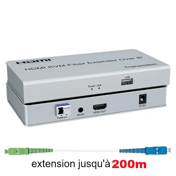 Extension KVM HDMI Fibre | 200m – R SCAR RS-KVMIPFIB200M