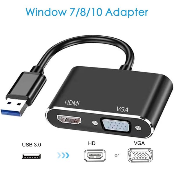 Adaptateur USB vers HDMI & VGA + AUDIO – R SCAR RS-USBHDVGA