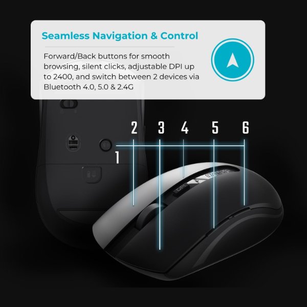 Ensemble clavier + souris sans fil connectivité avec Dongle USB – QWERTY, Anglais – Rapoo 9350S (Original)