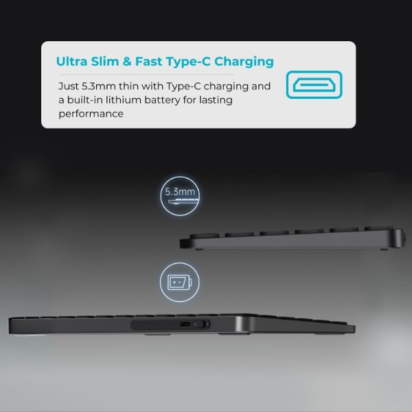 Ensemble clavier + souris sans fil connectivité avec Dongle USB – QWERTY, Anglais – Rapoo 9350S (Original)