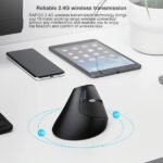 Souris sans fil Ergonomique vertical silencieuse – capteur laser 1600 dpi – 6 boutons – Rapoo MV20 Silent (Original)