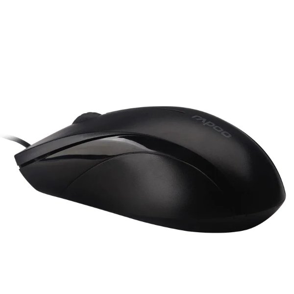 Souris filaire optique silencieuse 1000DPI, cordon de 1,5m, USB-A – Rapoo N1600 Silent (Original)