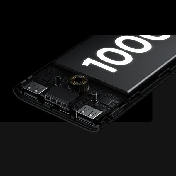 Power Bank 10000mAh Noir Avec 1 Entrée Micro/Type-C Et 2 Sorties USB – Realme RTX2110 Noir (10000MAH)