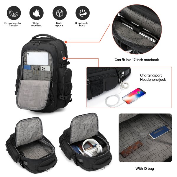 Sac à Dos Tiroll Grand Forma Avec Plusieurs Compartiments, étanche et Résistante Aux – Sac Tiroll 3530
