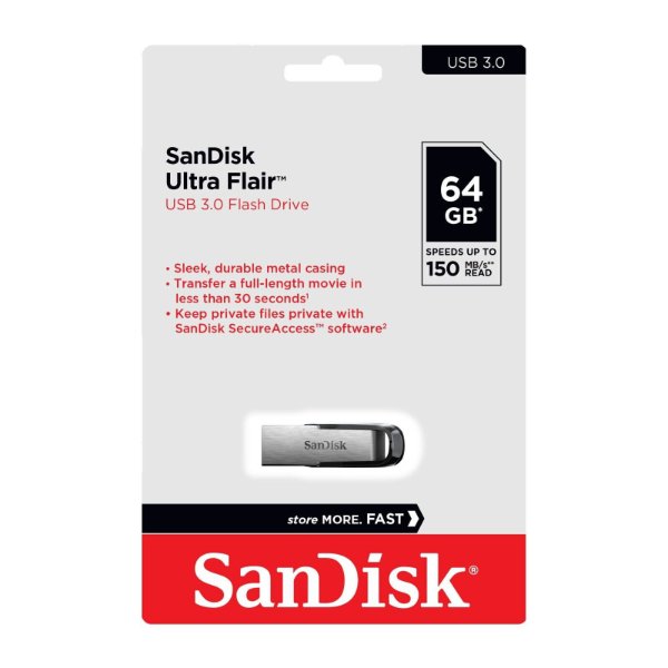 Clé USB 3.0 64Gb – SanDisk Ultra Flair USB 3.0 64Gb