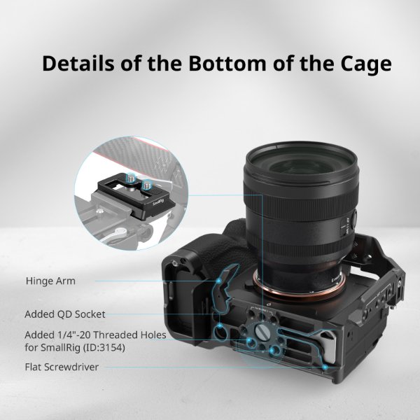 Cage complète pour appareil photo Sony Alpha 7R V/Alpha 7 IV/Alpha 7 S III/Alpha 1/Alpha – SmallRig 3667B