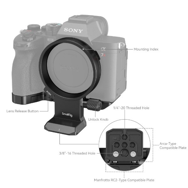 【Série Sony α7】Kit de plaque de montage rotative horizontale/verticale – SmallRig 4148