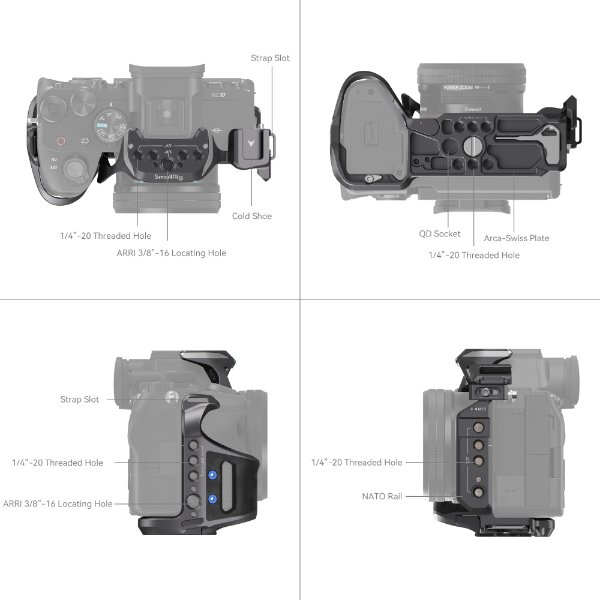 Kit cage « Rhinocéros » pour Sony Alpha 7R V / Alpha 7 IV / Alpha 7S III – SmallRig 4308