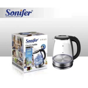 Chauffe Eau électrique / Bouilloire électrique en verre 1500W à lumière LED bleu, 1,8 – Sonifer SF-2116