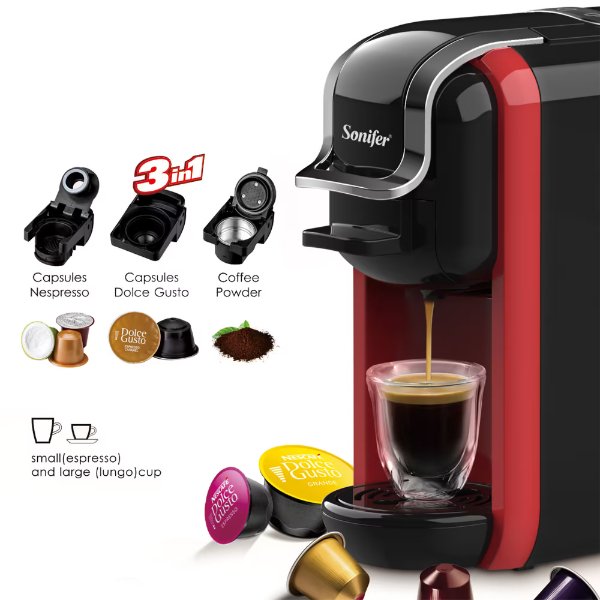Machine à café expresso électrique automatique, autre machine à café multi-capsules 3 en 1 – Sonifer SF-3547