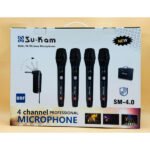 Kit de 4 micros sans fil dynamique avec récepteur Su-Kam SM-400.4 CH – Su-Kam SM-4.0
