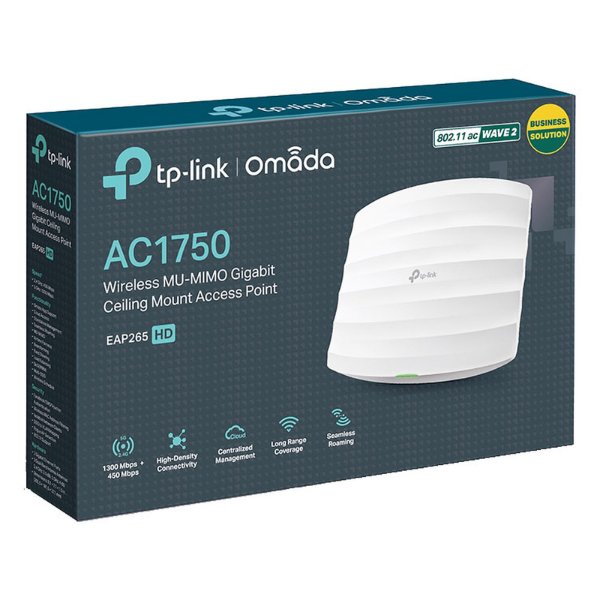 Accèss Point WiFi / Point d’accès WiFi AC Dual Band 1750 Mbps (N450 + AC1300) PoE Gigabit – TP-LINK EAP265 HD