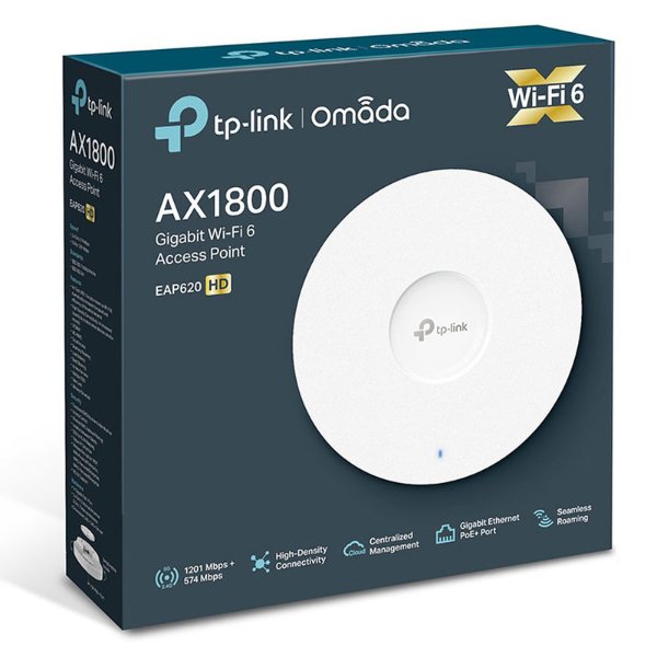 Accèss Point WiFi / Point d’accès WiFi 6 Dual Band 1800 Mbps (AX1201 + AX571) – TP-LINK EAP620 HD