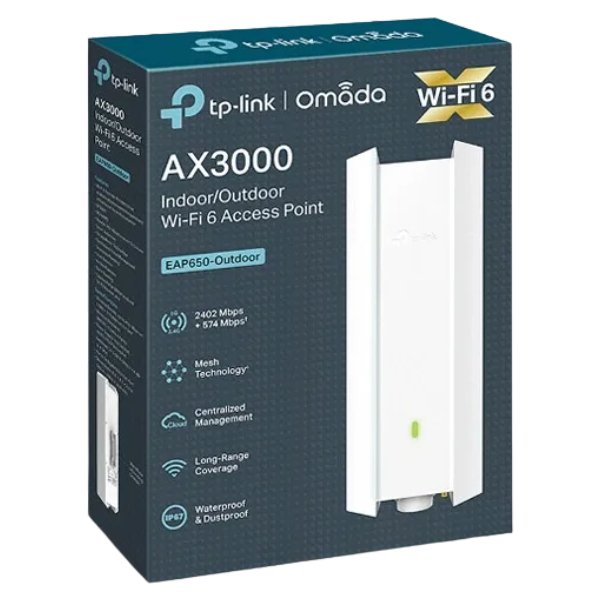 Accèss Point WiFi / Point d’accès WiFi 6 Dual Band AX3000 (AX2402 + AX574) – TP-LINK EAP650-Outdoor