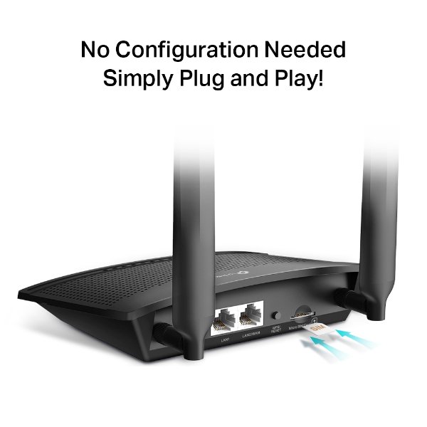 Modem/Routeur 4G N300 + 3 ports LAN 10/100 Mbps + 1 port LAN/WAN 10/100 Mbps – TP-LINK TL-MR100