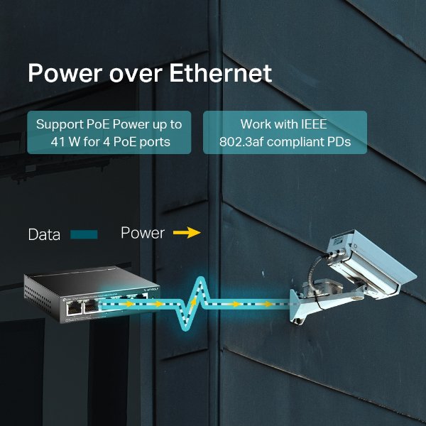 Switch 5 ports 10/100 Mbps avec 4 ports PoE – TP-LINK TL-SF1005LP